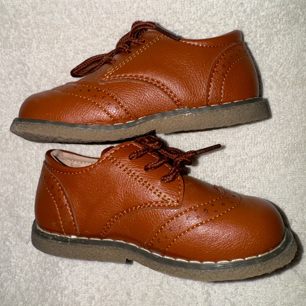 Classic Brown Kids Dress Shoes - Picture 8 of 8